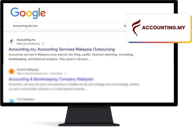 Rankpage SEO company case study accounting.my on desktop