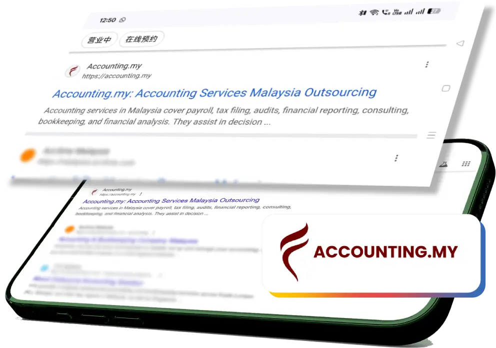 Rankpage SEO company case study accounting.my on mobile