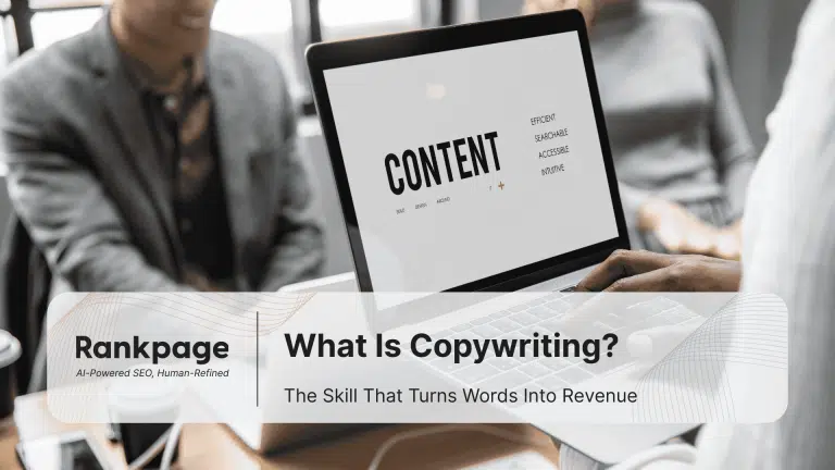 digital marketer doing seo copywriting on her laptop