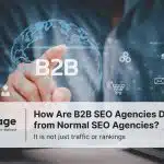 Asian wearing blue shirt with buttons pointing his hand towards a global map showing B2B and dollar sign with laptop in front of him