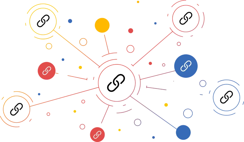 colorful link building icon connection