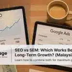 Visual comparison of SEO and SEM showing organic ranking versus paid ads on Google