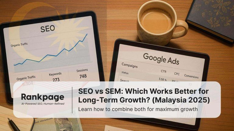 Visual comparison of SEO and SEM showing organic ranking versus paid ads on Google