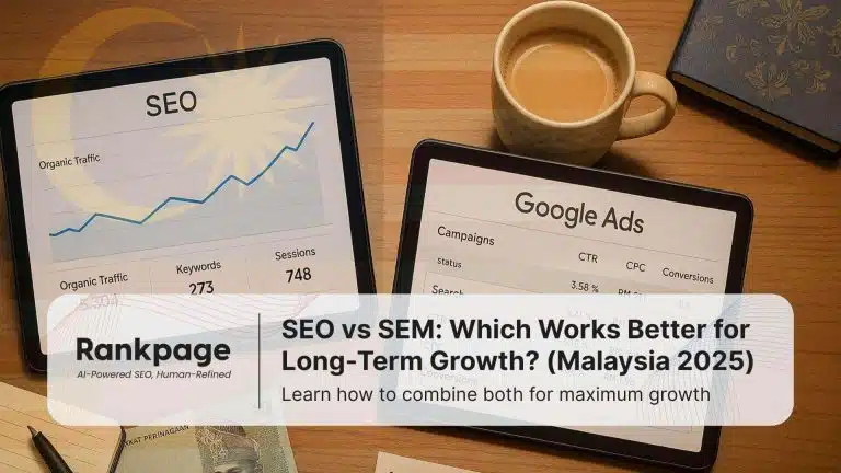 Visual comparison of SEO and SEM showing organic ranking versus paid ads on Google