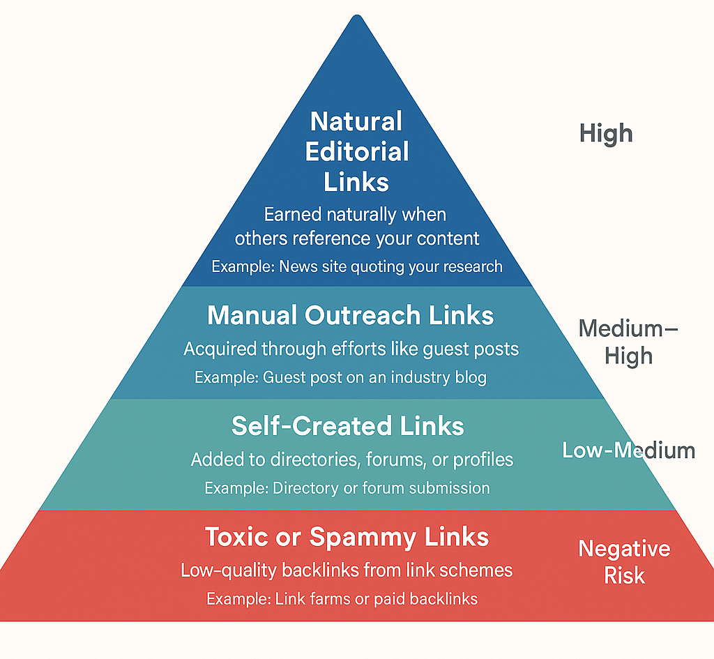 pyramid graphic of link building example by Rankpage