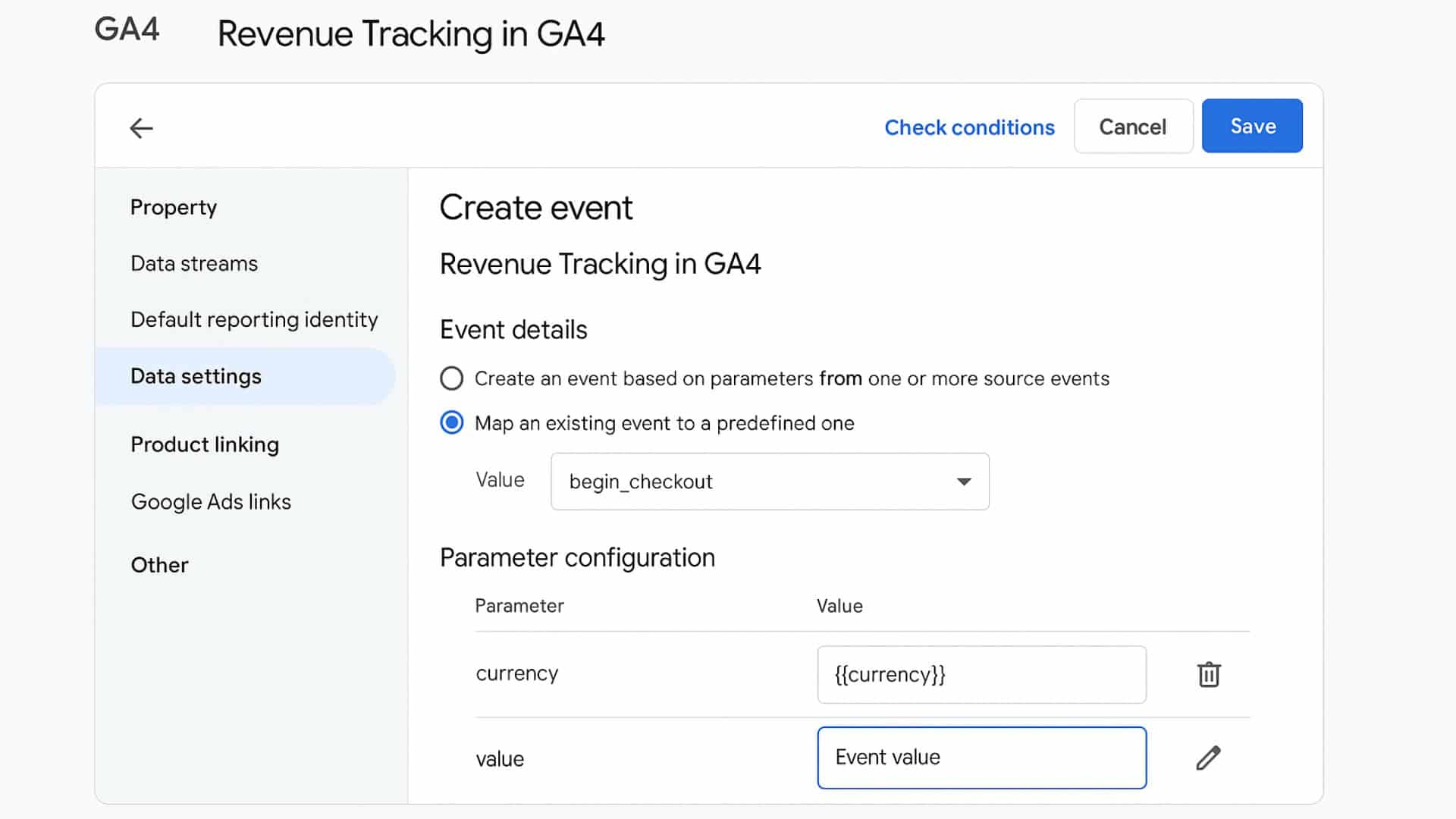 Revenue Tacking in GA4