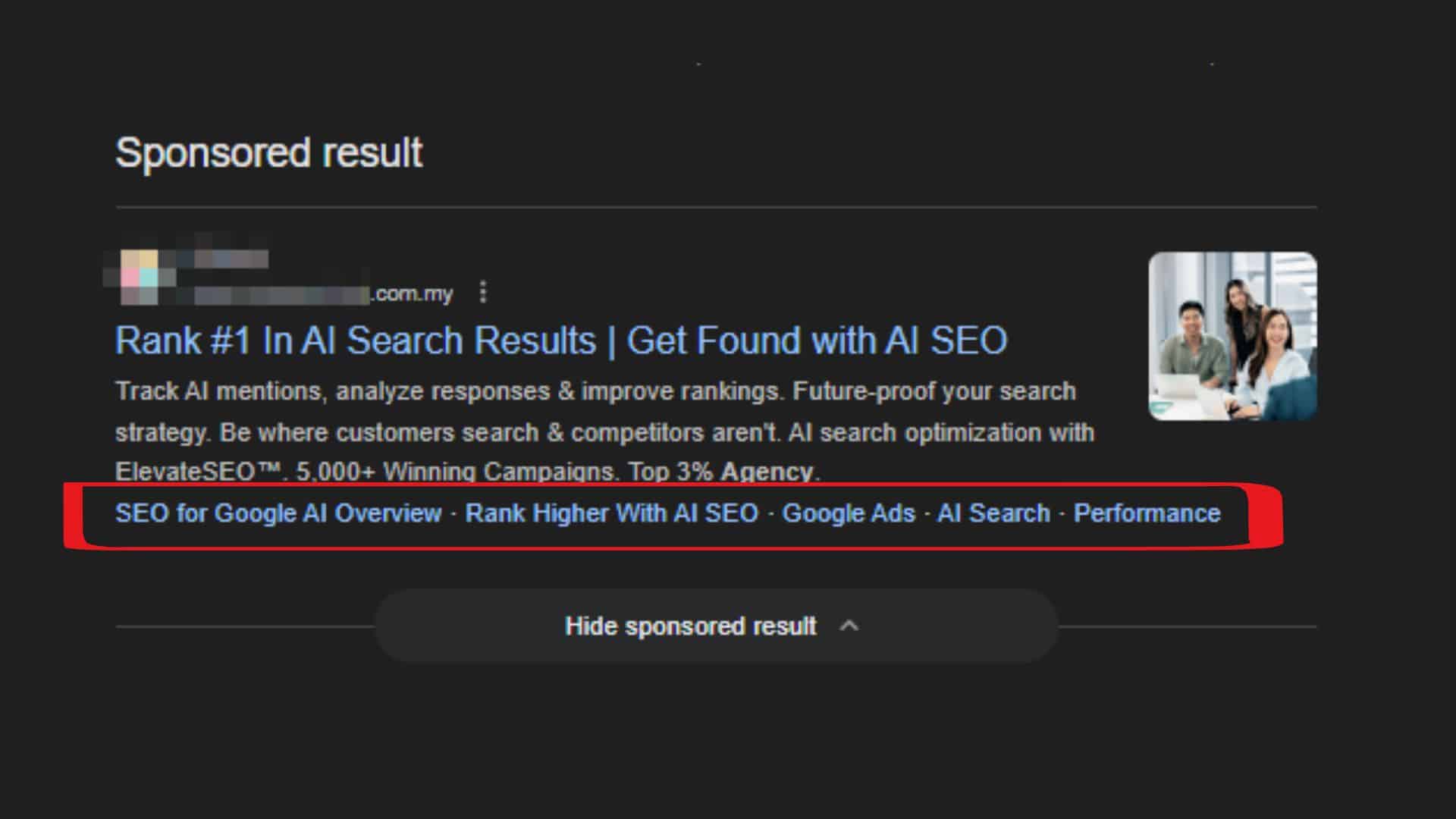 Google ads extension sitelink illustration image by Rankpage