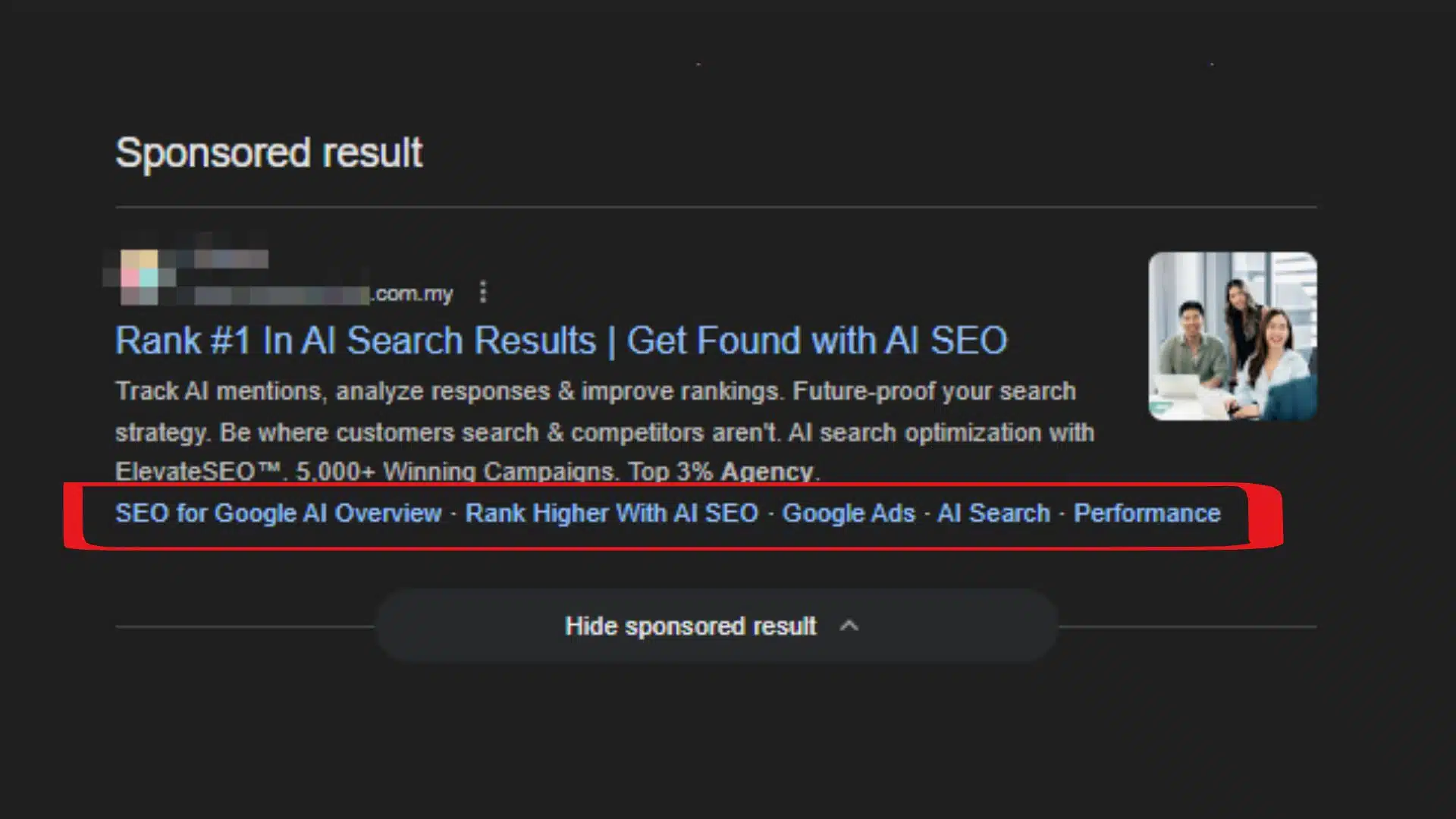 Google ads extension sitelink illustration image by Rankpage