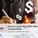 Person analyzing ad spend with calculator and dollar symbols, concept by Rankoage of lowering CPC without losing clicks.