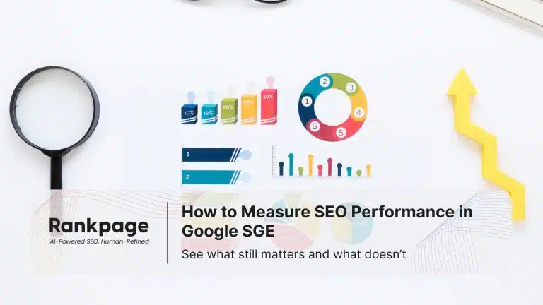 Charts with SEO performance record and statistic on desk with magnifier beside indicating how to measure