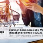 A photo of a person using their phone, with a mini shopping cart on the table in front of them, representing ecommerce SEO.