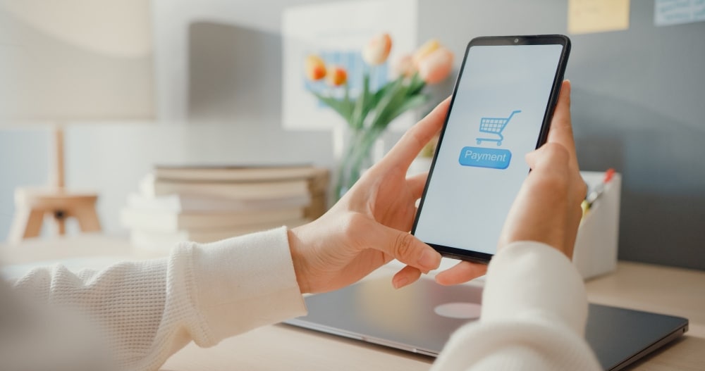 Phone with a payment screen