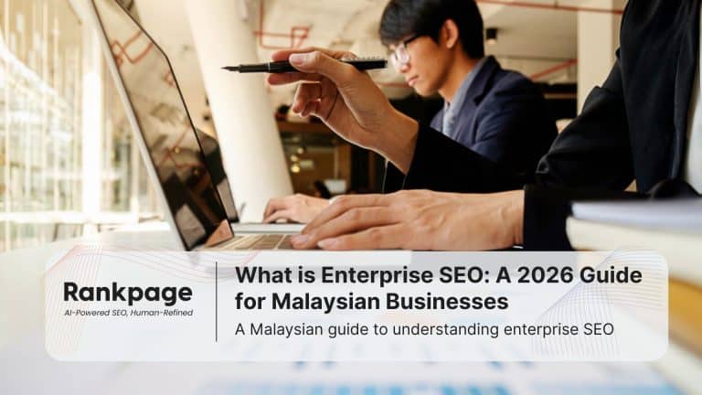 A photo of an office, with one worker conducting enterprise SEO.