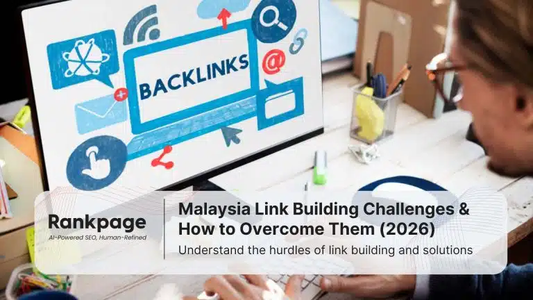Photo of a PC screen with the word 'backlinks' on it, representing link building