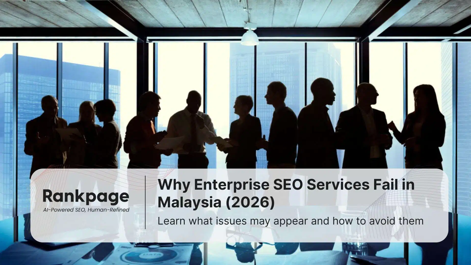 Group of businesspeople in a boardroom discussing enterprise seo services