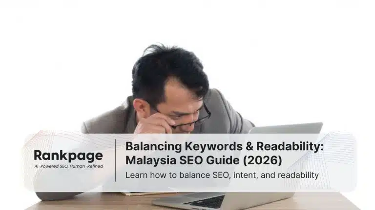 A stressed man stares at his laptop, analyzing the keywords on his site