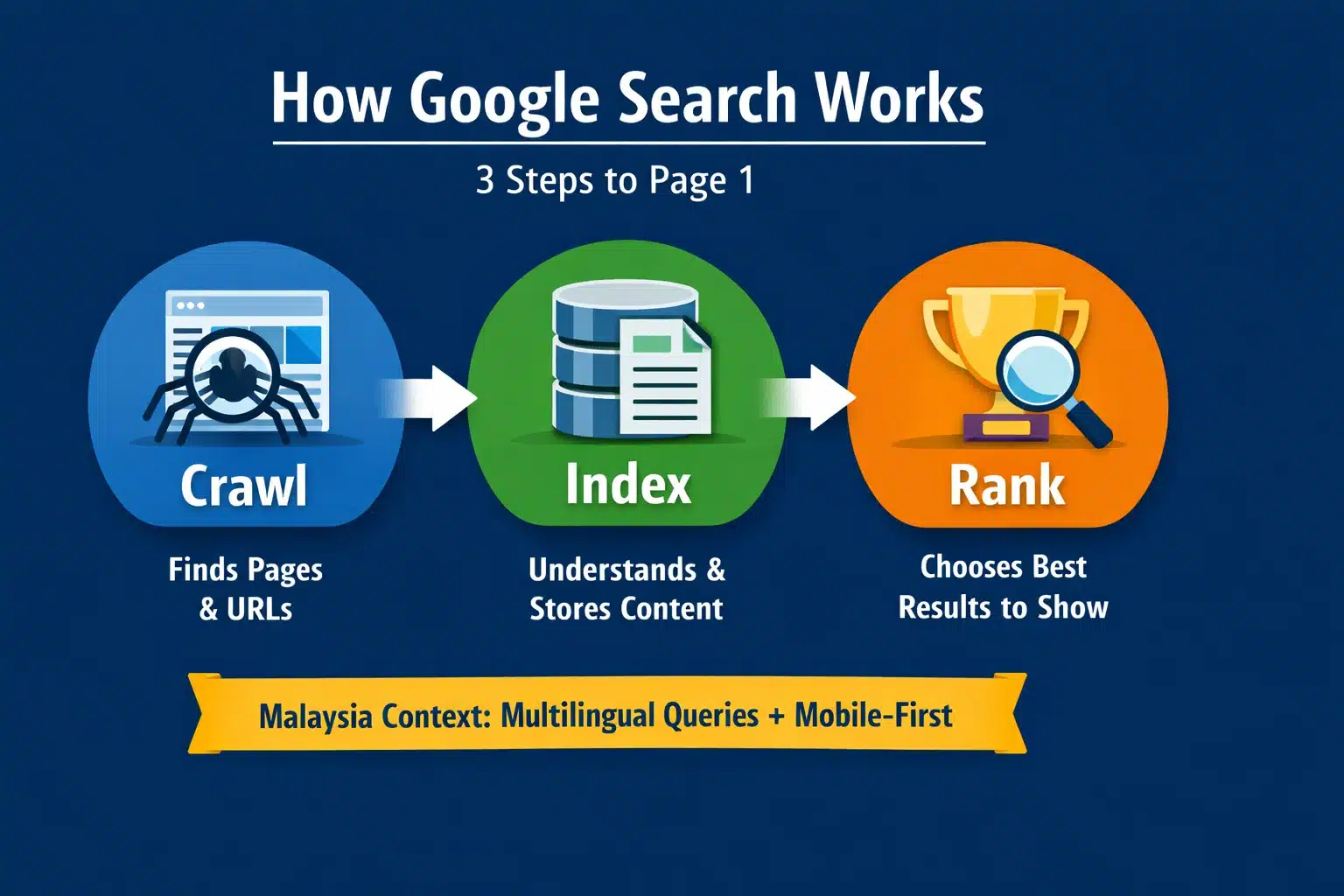 Infographoc explaining how Google Search works