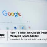 Photo of a laptop screen showing Google, which represents how to rank on google page 1 in Malaysia