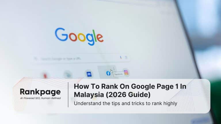 Photo of a laptop screen showing Google, which represents how to rank on google page 1 in Malaysia