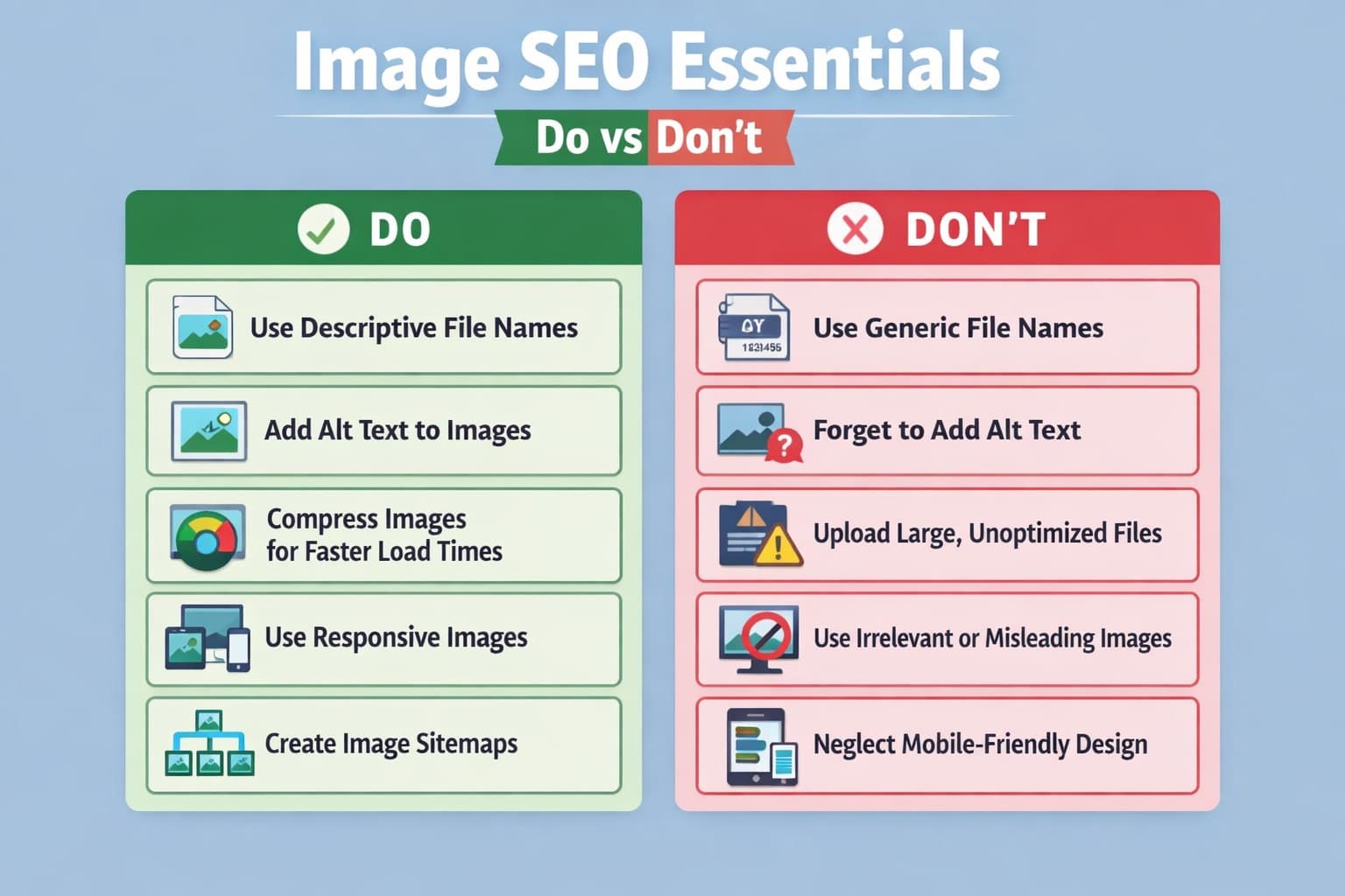 Infographic of image seo essentials