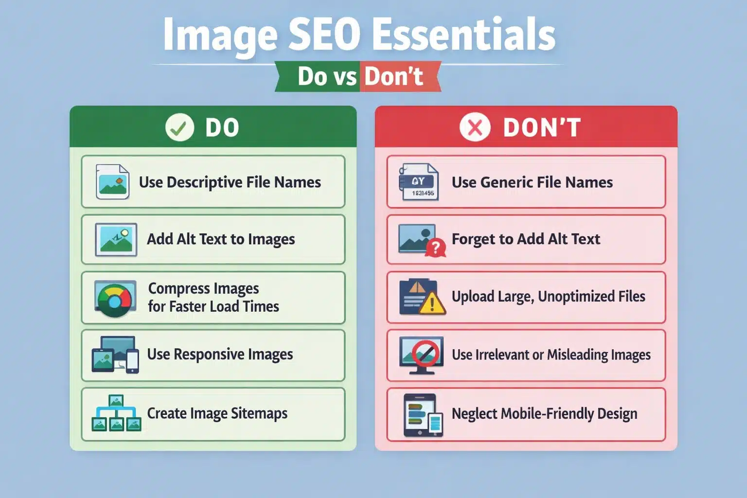 Infographic of image seo essentials