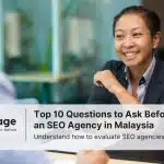 Photo of a woman talking to the representative from an SEO agency she wants to hire. This represents 'Questions to Ask Before Hiring an SEO Agency'.