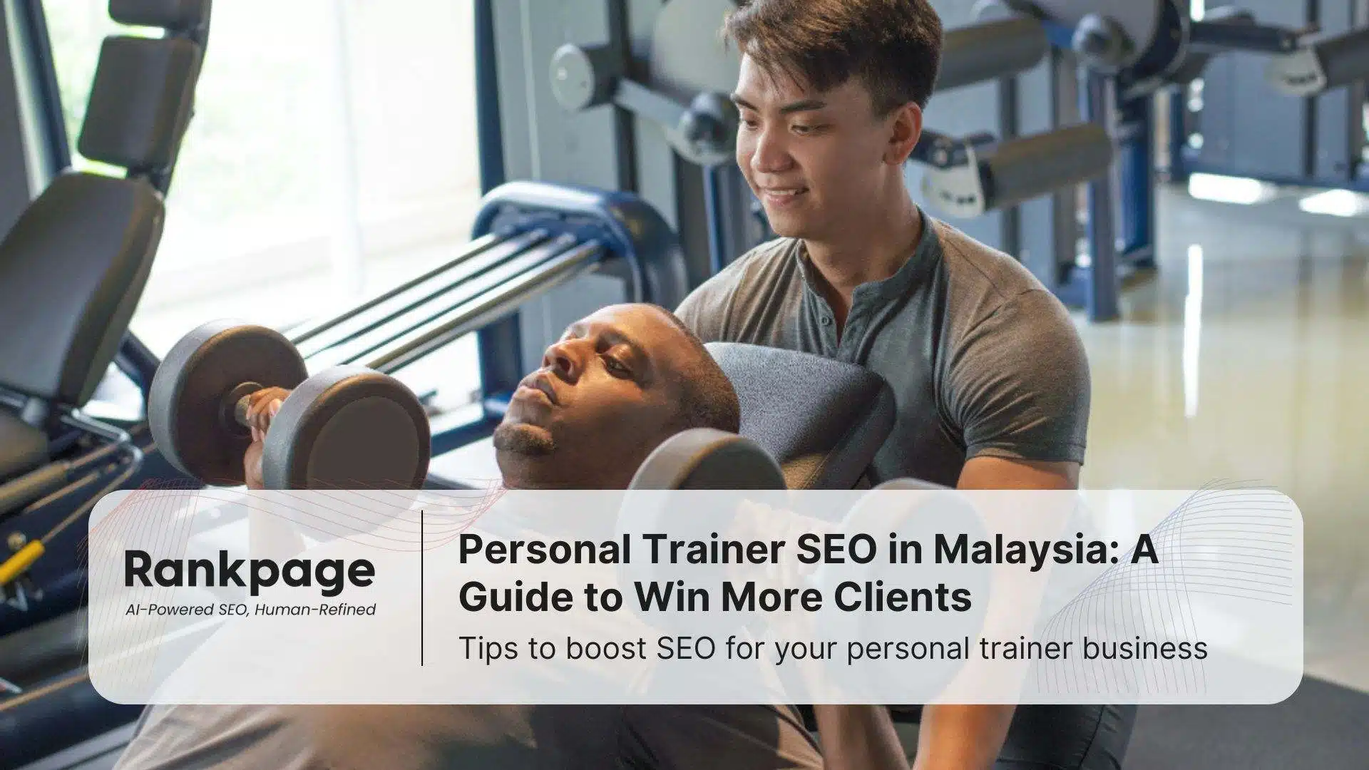 A personal trainer helping his student with weight training