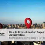 Photo of a Google map pin on a city, symbolizing location pages and local SEO