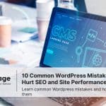 Photo of a PC with the word 'CMS' on the screen, representing Wordpress SEO