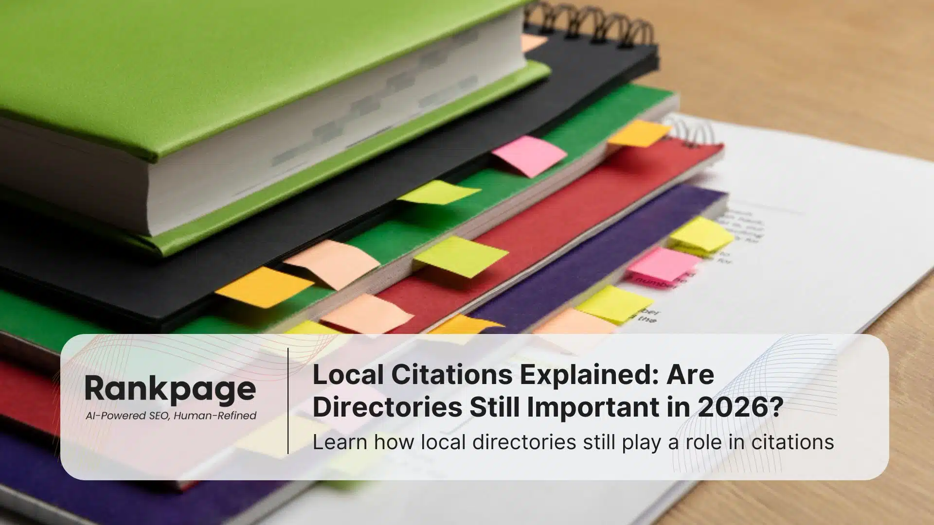 Photo of a book with bookmarks in it, representing local citations