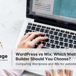 Photo of a person typing on a laptop, building a website. This symbolizes the debate of Wordpress vs Wix