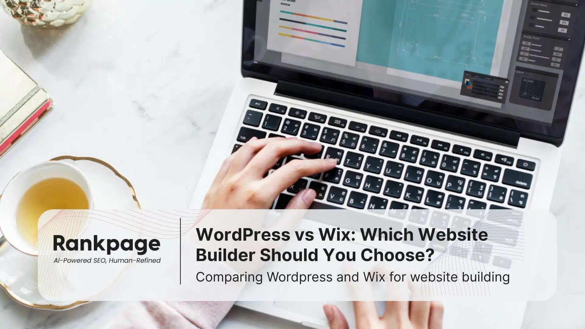 Photo of a person typing on a laptop, building a website. This symbolizes the debate of Wordpress vs Wix