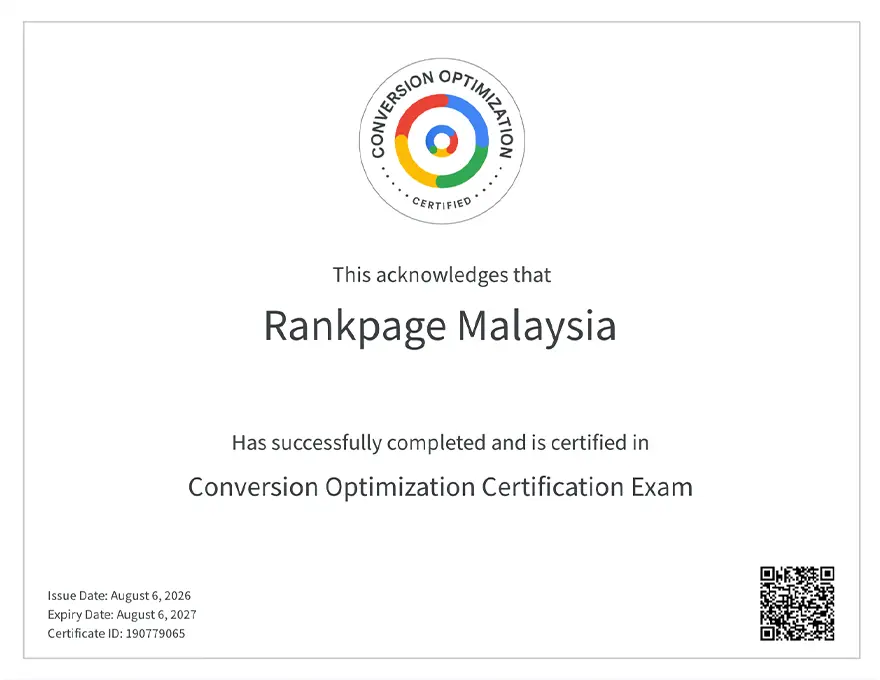 Google Conversion Optimisation Certification