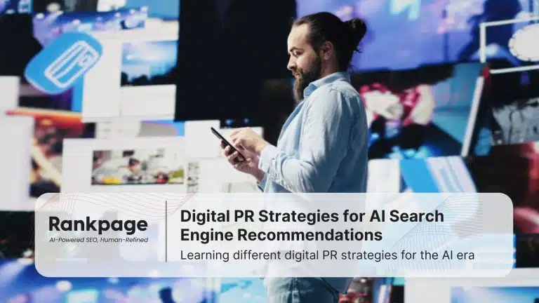 Photo of a man typing while surrounded by digital images, representing digital PR