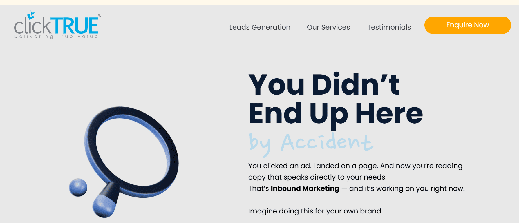 clicktrue landing page