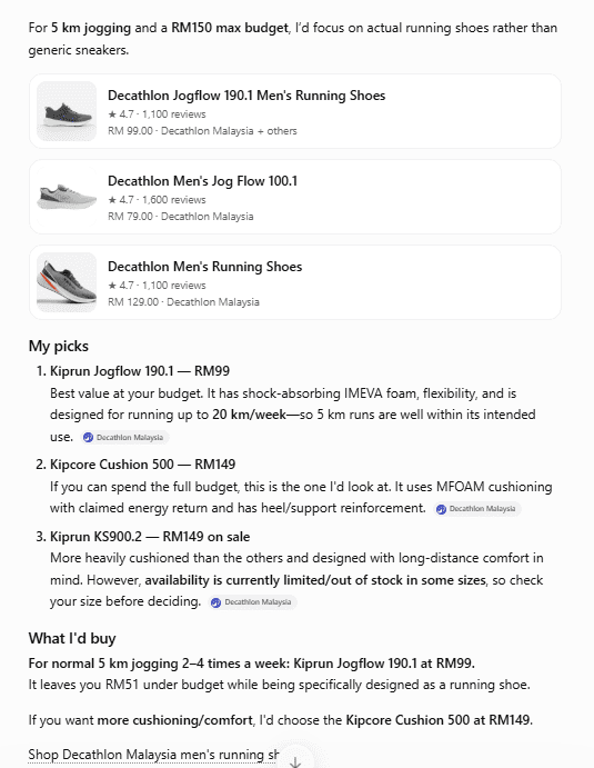 decathlon shoes reccomendation